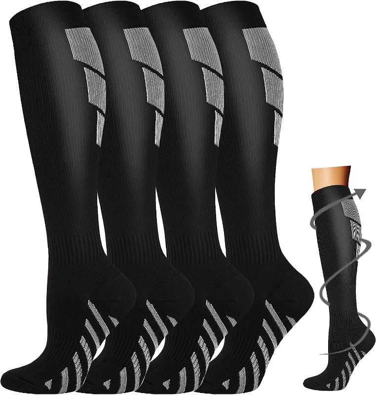 Photo 1 of ACTINPUT Copper Compression Socks Men Women Circulation 4 Pairs-Best Support for Nurses,Runningl,Cycling L/XL
