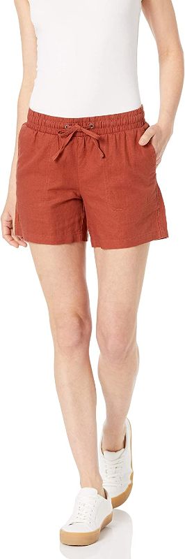 Photo 1 of Amazon Essentials Women's 5" Inseam Drawstring Linen Blend Short Small 