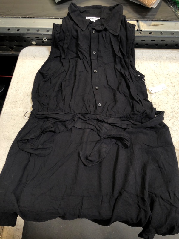 Photo 2 of Amazon Essentials Women's Sleeveless Woven Shirt Dress Large Black