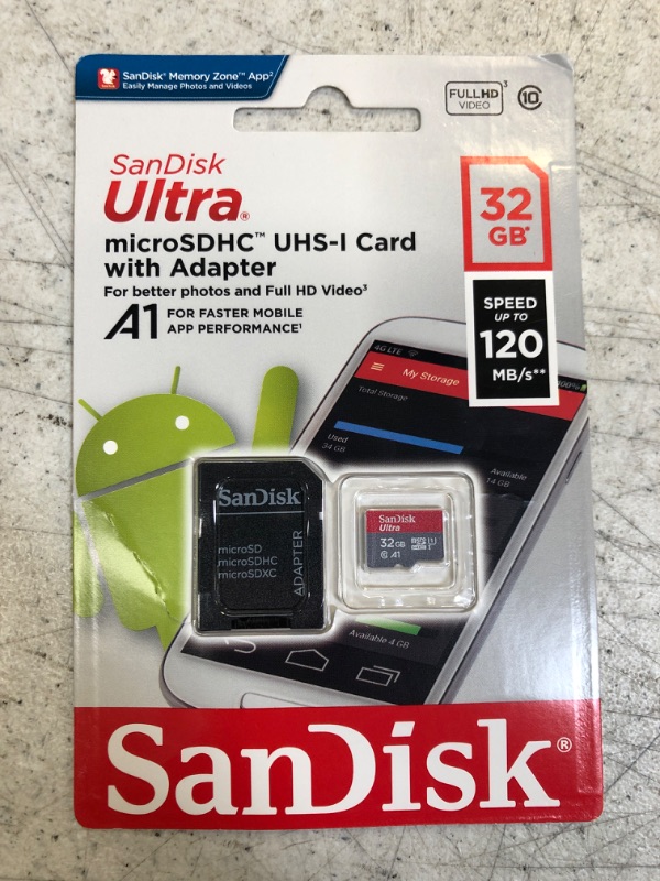 Photo 2 of SanDisk 32GB Ultra microSDHC UHS-I Memory Card with Adapter - 120MB/s, C10, U1, Full HD, A1, Micro SD Card - SDSQUA4-032G-GN6MA & MobileMate USB 3.0 microSD Card Reader- SDDR-B531-GN6NN 32GB w/ MobileMate Reader