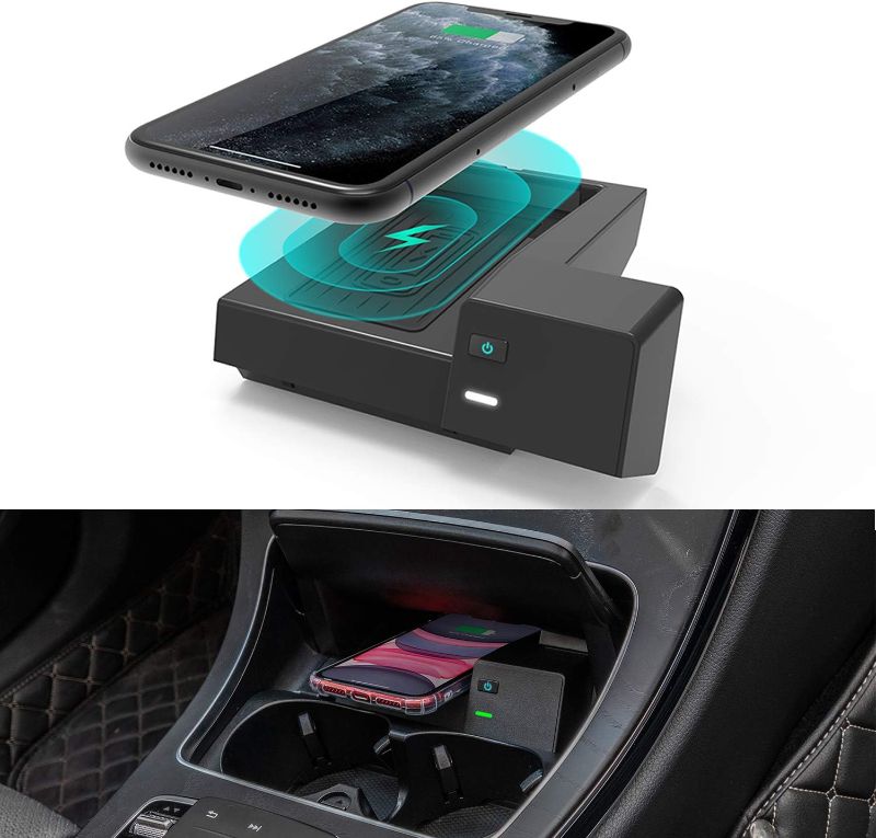 Photo 1 of CarQiWireless Wireless Car Charger for Mercedes Benz C-Class GLC Accessories 2022-2015 for Mercedes-Benz C300 C43 AMG C63 AMG C63 AMG S GLC300 GLC350e GLC43 AMG GLC63 AMG GLC63 AMG S Accessories
