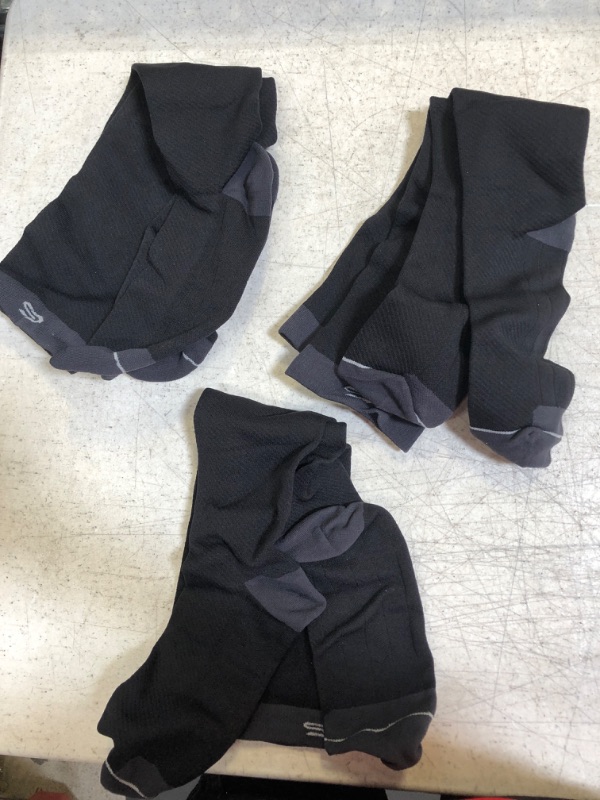 Photo 2 of 3 Pairs Compression Socks 20-30mmHg for Men and Women Running Support Socks Large-X-Large Black