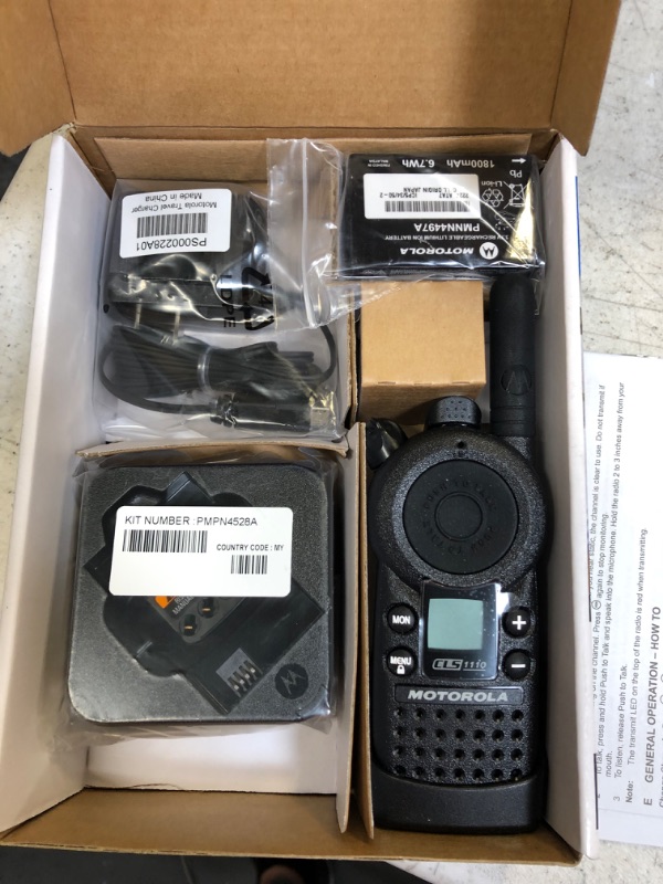 Photo 2 of MOTOROLA SOLUTIONS Business CLS1110 5-Mile 1-Channel UHF Two-Way Radio