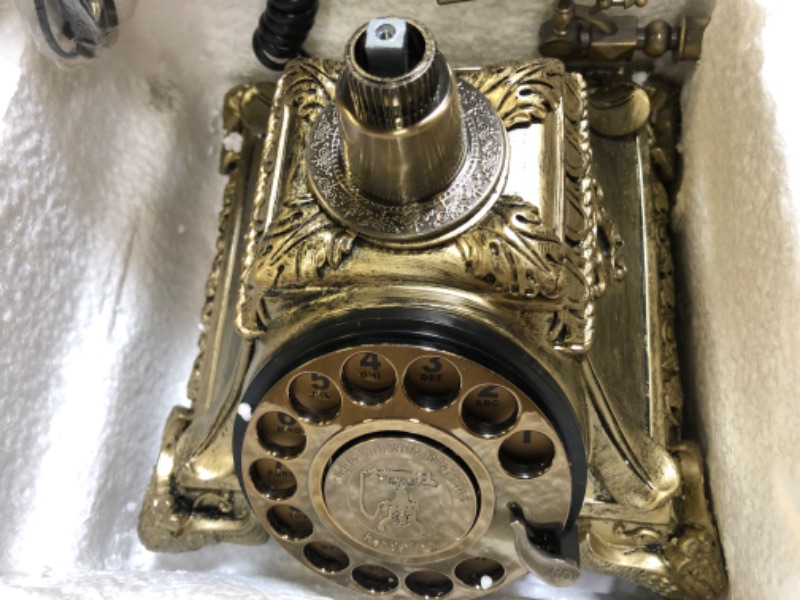 Photo 2 of Vintage Rotary Landline, European Style Old Fashion Resin Retro Phone for Calling and Home Office Hotel Decor