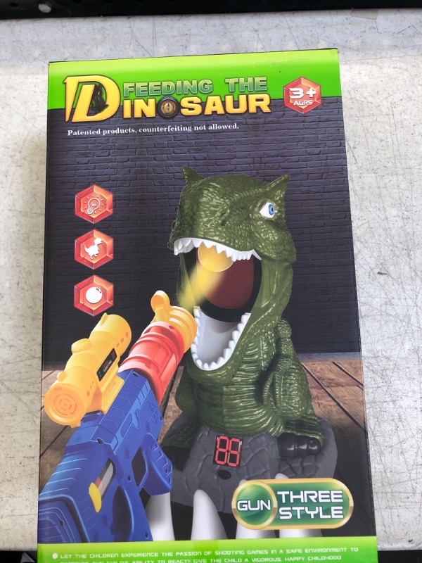 Photo 3 of Dinosaur Shooting Toys for Kids with Air Pump Gun,Target Shooting Games with LCD Count Record, Ideal Gift Toys for Boys Girls
