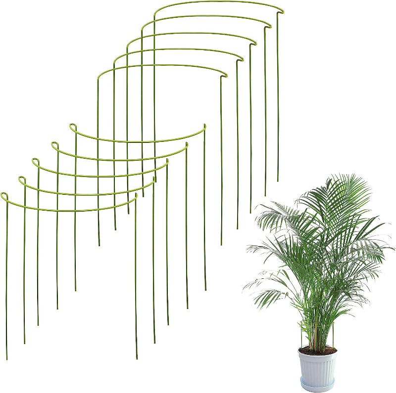 Photo 1 of 10 Pack Plant Stakes | Plant Supports for Tall Plants and Flowers | Green Support Cage | Help Your Plants Grow | Tomato Cages for Garden | Plant Sticks for Hydrangea, Peony, Perennials and More

