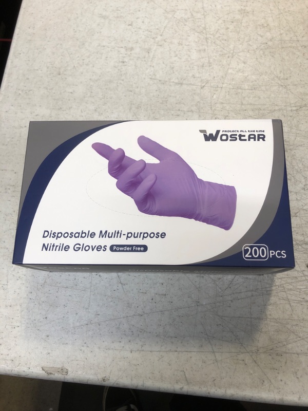 Photo 2 of Wostar Disposable Nitrile Gloves Powder & Latex Free 4Mil Nitrile Exam Gloves Lilac Small 200pcs

