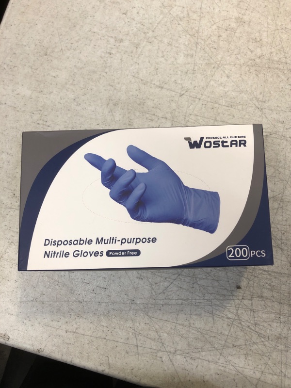 Photo 2 of Wostar Nitrile Disposable Gloves 4Mil Powder Latex Free Disposable Non-Sterile Nitrile Exam Gloves XL 200pcs
 