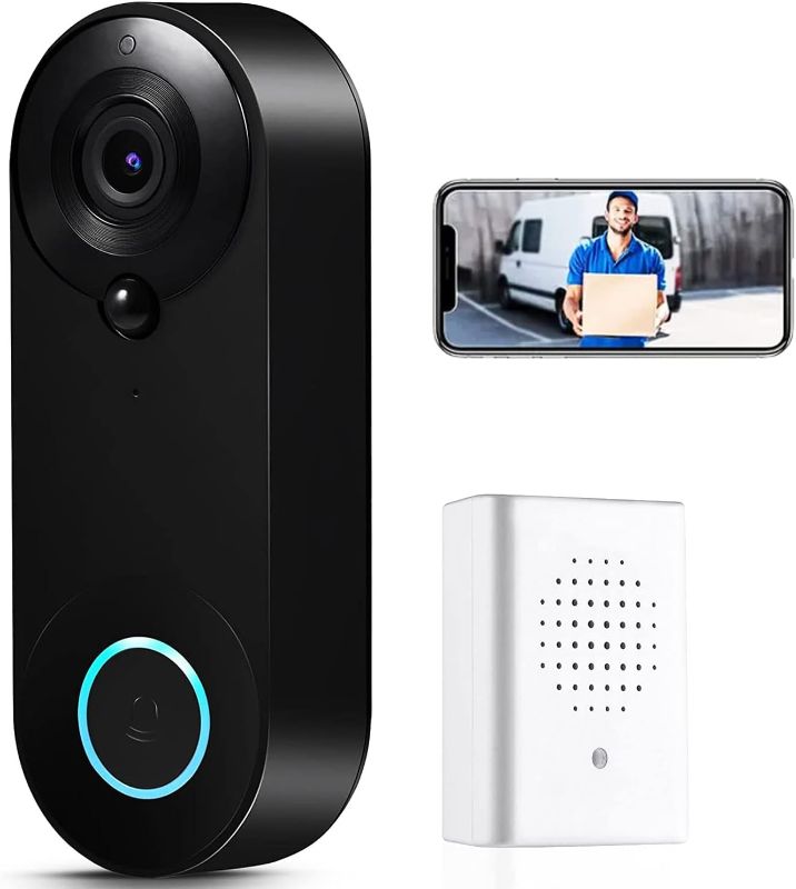 Photo 1 of TSOGIA Doorbell Camera Wireless, 1080P HD WiFi Video Doorbell with Chime, Motion Detector, Night Vision, Cloud Storage, 2-Way Audio, Rechargeable Wireless Doorbell for Home
