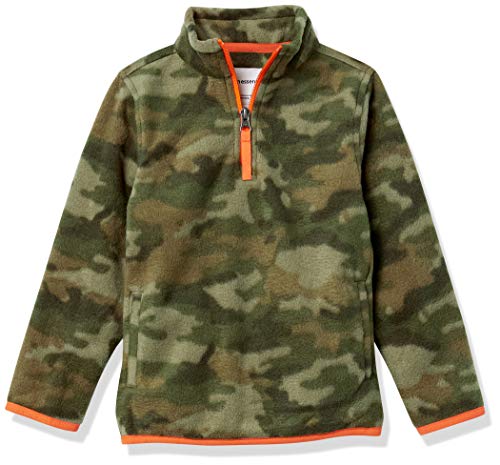 Photo 1 of Amazon Essentials Boys and Toddlers' Polar Fleece Quarter-Zip Pullover Jacket Polyester Green, Camo 2T