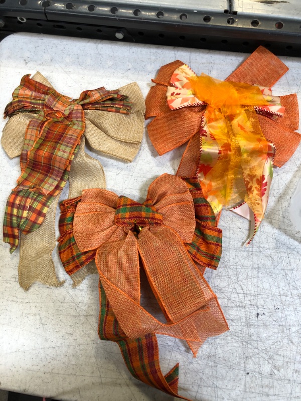 Photo 1 of 3PCS Orange Bow Decorations 