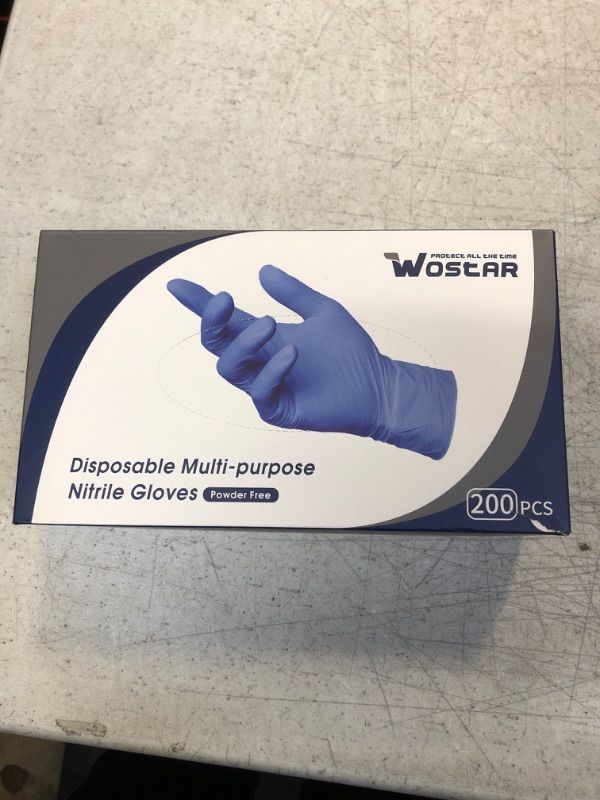 Photo 2 of Wostar Nitrile Disposable Gloves 4Mil Powder Latex Free Disposable Non-Sterile Nitrile Exam Gloves 200 Small 
