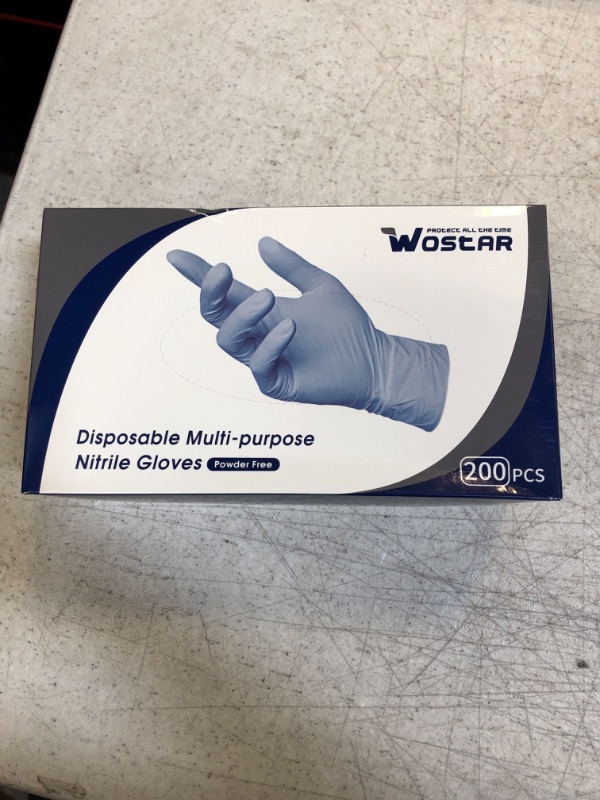 Photo 2 of Wostar Nitrile Disposable Gloves 4Mil Powder Latex Free Disposable Non-Sterile Nitrile Exam Gloves SMALL 200PCS
