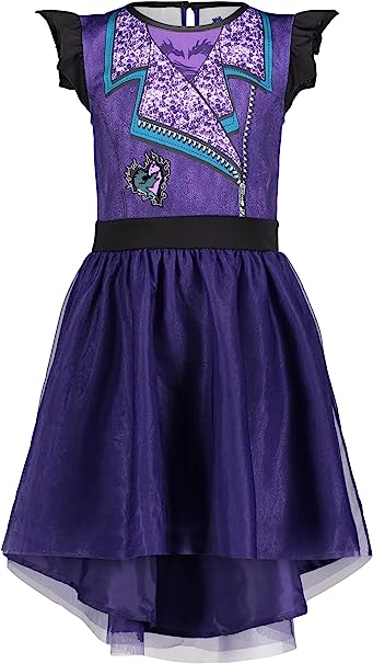 Photo 1 of Disney Descendants Mal Girls Tulle Sequin Cosplay Dress Little Kid to Big Kid 14/16
