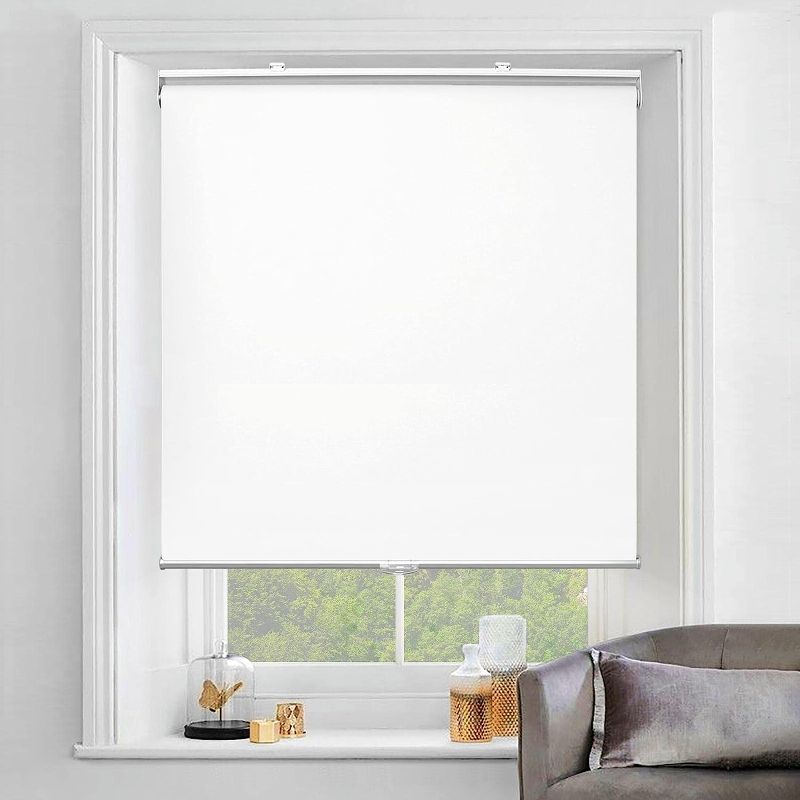 Photo 1 of 100% Blackout Cordless Roller Window Shades, Window Blinds with Thermal Insulated, UV Protection Waterproof Fabric, Blinds for Home and Office (White - 36" W x 72" H)
