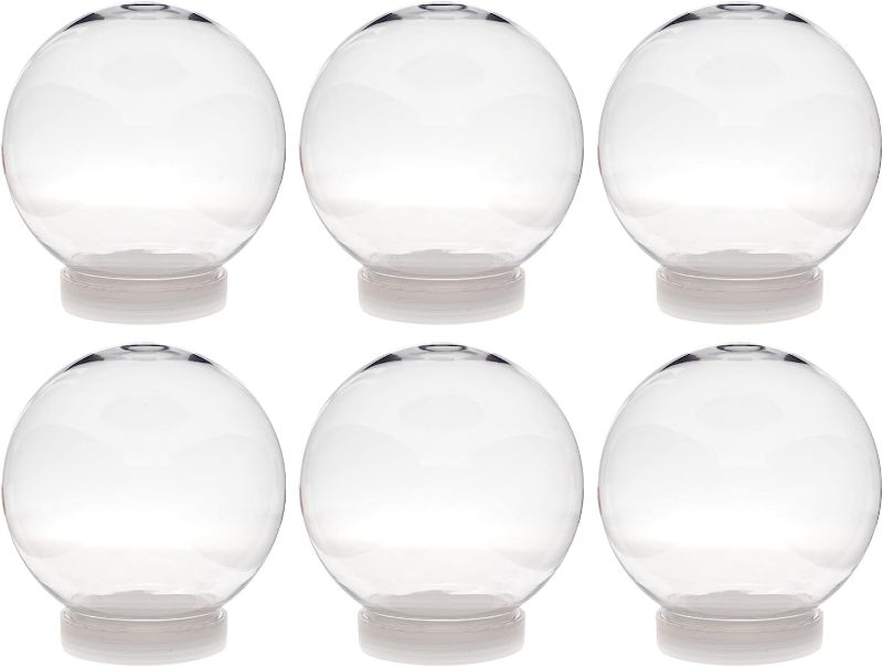 Photo 1 of 12 Pack - Creative Hobbies 5 Inch (130mm) DIY Snow Globe Water Globe - Clear Plastic with Screw Off Cap | Perfect for DIY Crafts and Customization
