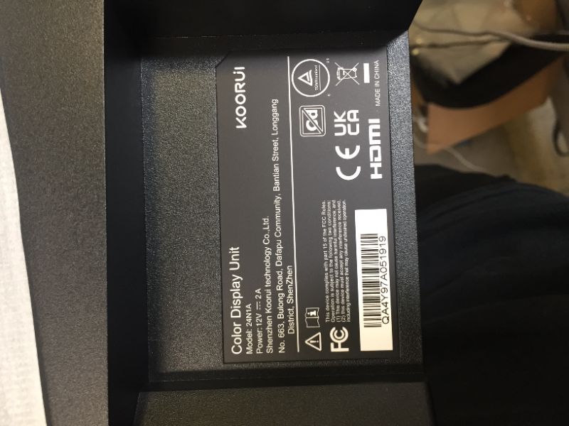 Photo 1 of KOORUI 24 Inch Computer Monitor Full HD 1920 x 1080p VA Display 75Hz 3000:1 Contrast Ratio with HDMI, VGA, Frameless, 75 x 75 mm VESA Mountable, Ergonomic Tilt, Black