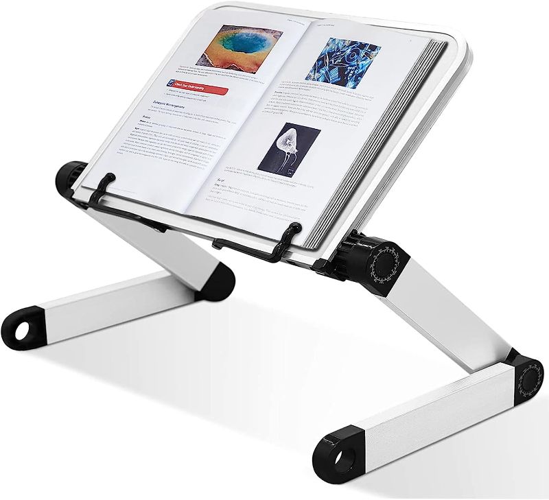 Photo 1 of Extra Large Adjustable Book Stand,Laptop Stand,Adjustable Book Holder with Page Clips,Ergonomic Multi Heights Angles Adjustable, Cooking Bookstands for Heavy Textbook Recipe