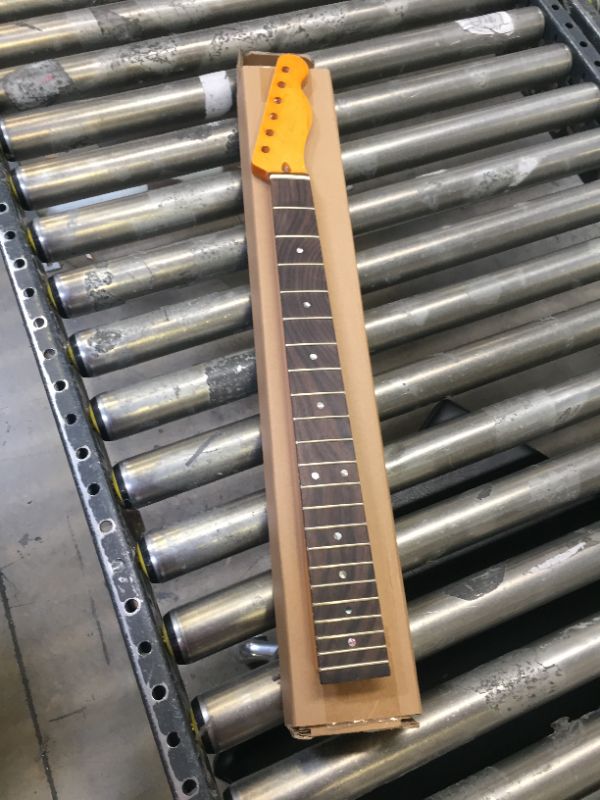 Photo 1 of 21fret TL Maple Electric Guitar Neck Brown Gloss Inlaid Colorful Shells