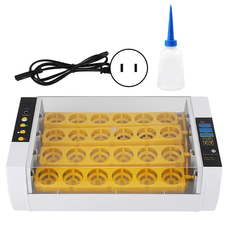 Photo 1 of 24 Egg Incubator, Automatic Digital Chicken Egg Hatcher Turning Temperature and Humidity Control with Digital Display for Hatching Chickens Ducks Goose
