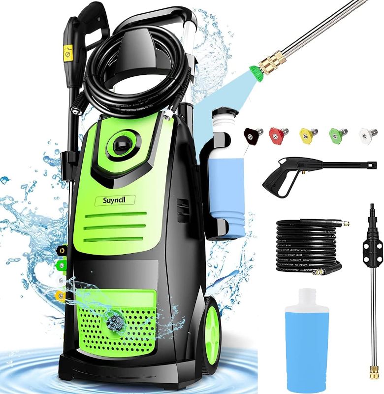 Photo 1 of ??????? ???????? ???????? ??????, ?.???? ????? High Power Washer with 5 Nozzles, Soap Bottle for Cleaning Car/Driveway/Patio(Green)
