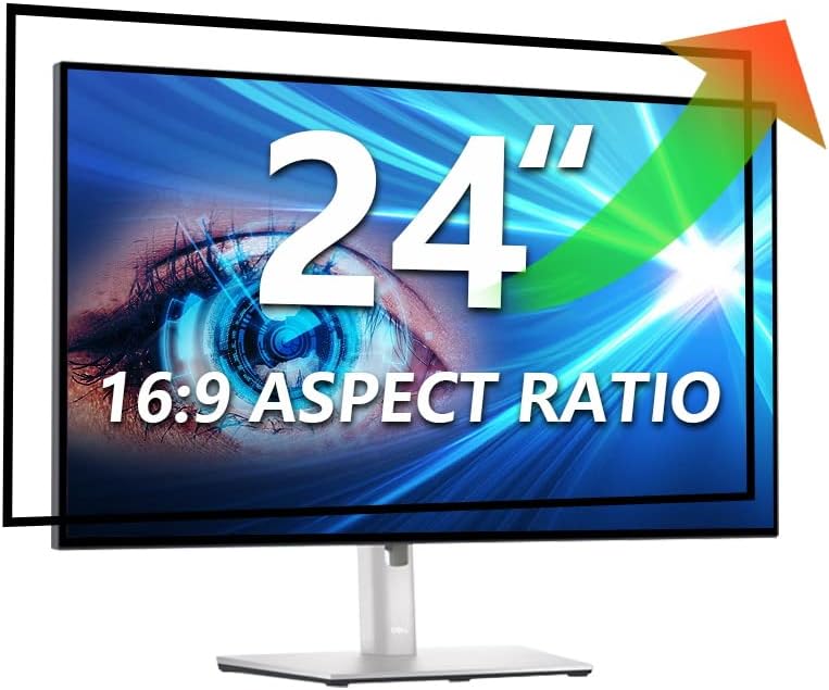 Photo 1 of Halloive [2-Pack 24 Inch Computer Screen Protector Blue Light and Anti Glare Filter, Eye Protection Computer Blue Light Blocking Screen for 24" with 16:9 Aspect Ratio Widescreen Computer Monitor
