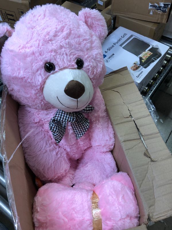 Photo 2 of MaoGoLan Huge Pink Stuffed Animals 47 inch Life Size Cute Teddy Bears Big Giant Teddy 4 Feet for Baby Girls Shower Decorations
