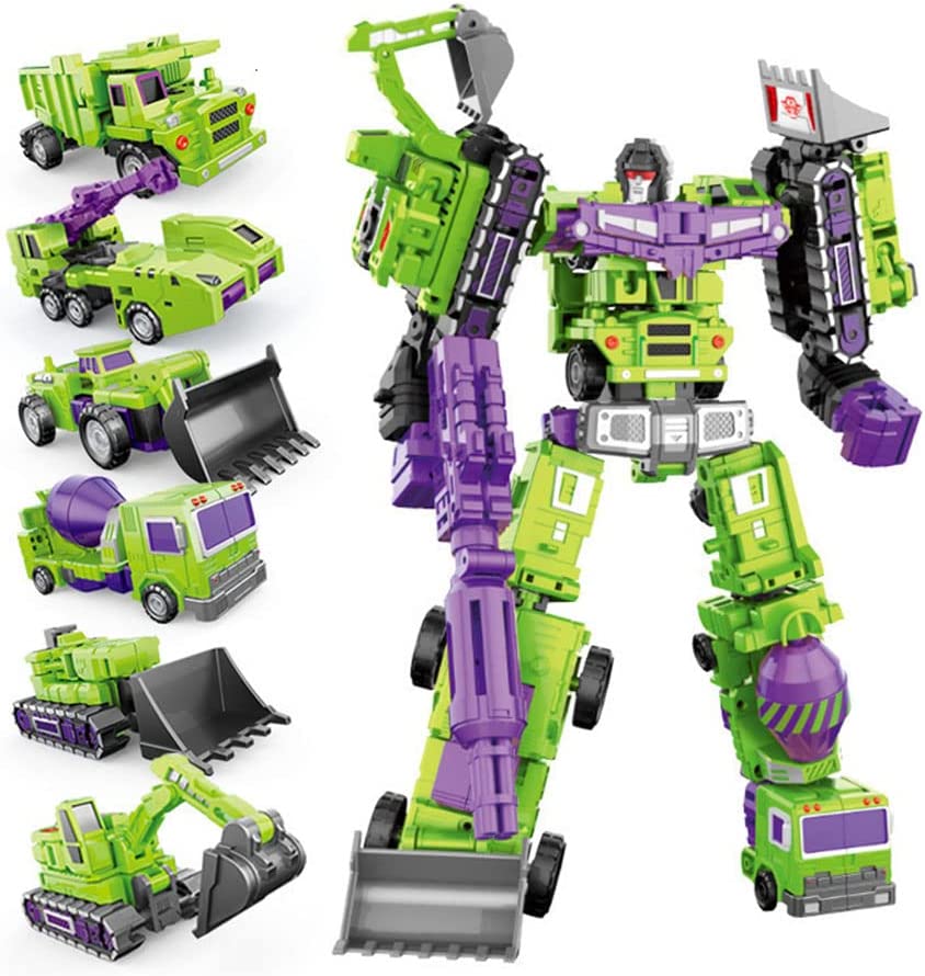 Photo 1 of Collectoy Deformation GT Devastator Engineering Car Combiner 6 in 1 Truck Constructicon KO Action Figure Gifts Toys(10.6Inch) (Green)
