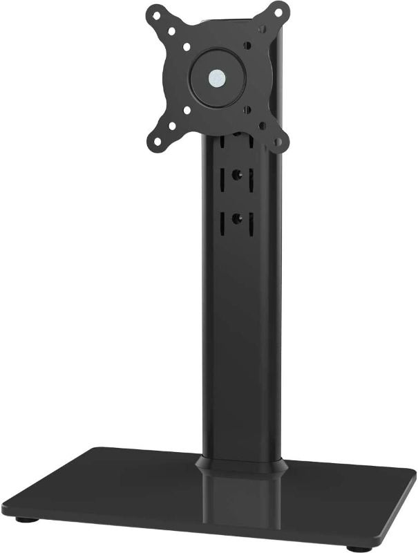 Photo 1 of Single LCD Computer Monitor Free-Standing Desk Stand Mount Riser for 13 inch to 32 inch screen with Swivel, Height Adjustable, Rotation, Vesa Base Stand Holds One (1) Screen up to 77Lbs(HT05B-001))
