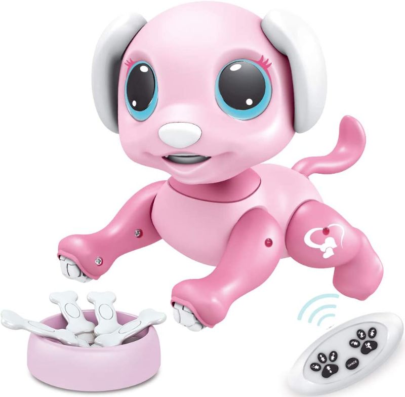 Photo 1 of BIRANCO. Remote Control Dog Gesture Sensing - Smart Puppy Pink Toy Robot Pet Walks Barks Interactive with Toddler, STEM Play, Best Christmas Holiday Birthday Gifts for 3 4 5 6 7 8 Years Old Girl from
