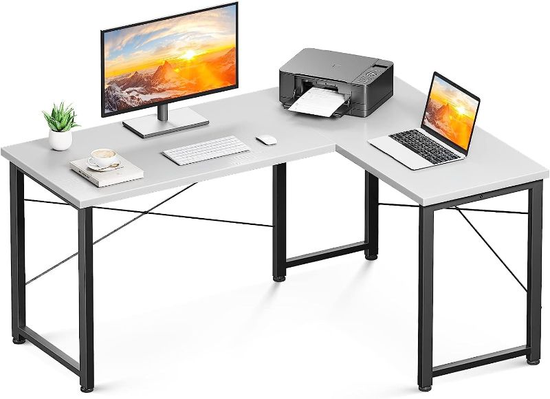 Photo 1 of Coleshome 50" L Shaped Desk Computer Desk, L Desk Computer Corner Desk for Home Office Gaming Writing Workstation, Space-Saving, Easy to Assemble
