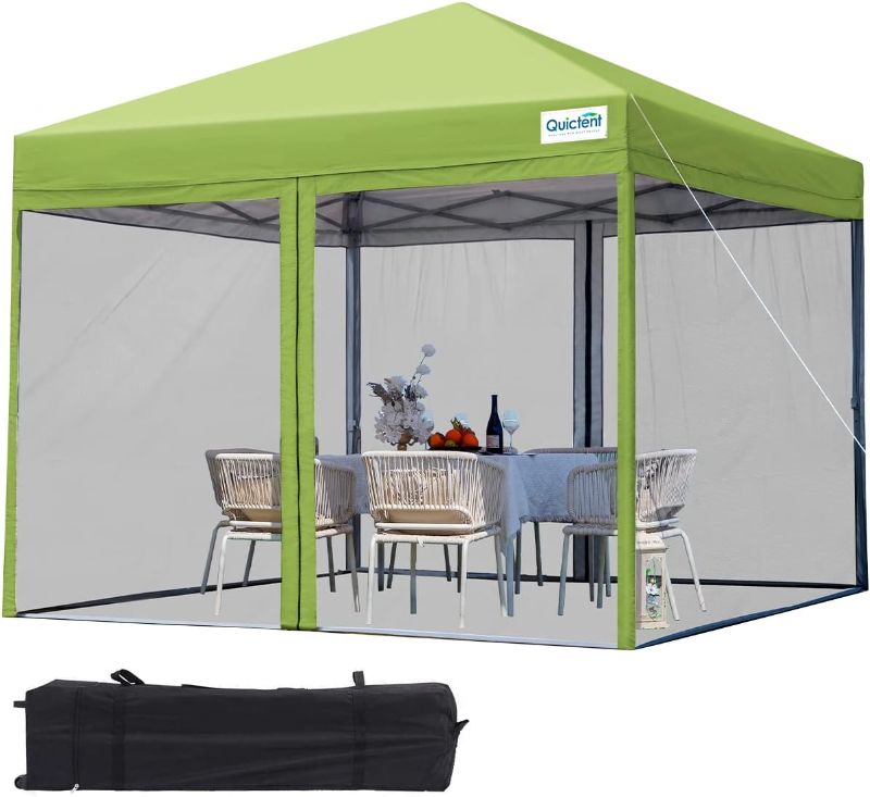 Photo 1 of 10'x10' Pop up Canopy Tent with Netting, Outdoor Instant Portable Gazebo Ez up Screen House Room Tent -Fully Sealed, Waterproof & Roller Bag Included (Green)