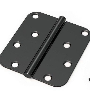 Photo 1 of 2PC; KNOBWELL Black Door Hinges 4" x 4" Interior Door Hinges Black Door Hinge with 5/8" Radius Corners