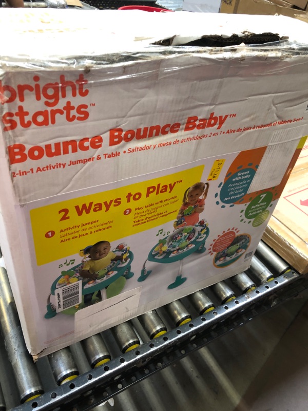 Photo 2 of Bright Starts Bounce Bounce Baby 2-in-1 Activity Center Jumper & Table - Playful Pond (Green), 6 Months+