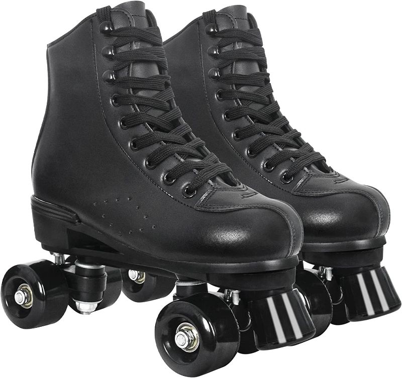 Photo 1 of Nattork Roller Skates for Women, PU Leather High-top Quad Skates for Beginner, SIZE W14/M13