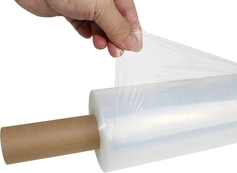 Photo 1 of 2 Pack Stretch Film/Wrap - Industrial Clear Plastic Stretch Wrap 20 inch x 1000 Feet 80 Gauge with Handle, Cling Plastic Pallet for Packing, Moving Supplies, Duty Shrink Film Roll