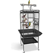 Photo 1 of 61'' Bird Cage, Bird Flight Cages with Rolling Stand & Bottom Tray, Wrought Iron Birdcage with PlayTop & Rope Bungee Bird Toy for Parakeet, Parrot, Lovebirds, Pigeons, Cockatiels, Macaw
