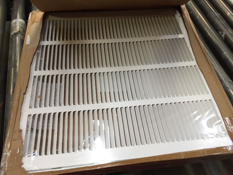 Photo 2 of 20" X 20" Steel Return Air Filter Grille for 1" Filter - Easy Plastic Tabs for Removable Face/Door - HVAC Duct Cover - Flat Stamped Face - White [Outer Dimensions: 21.75 X 21.75] 20 X 20 White