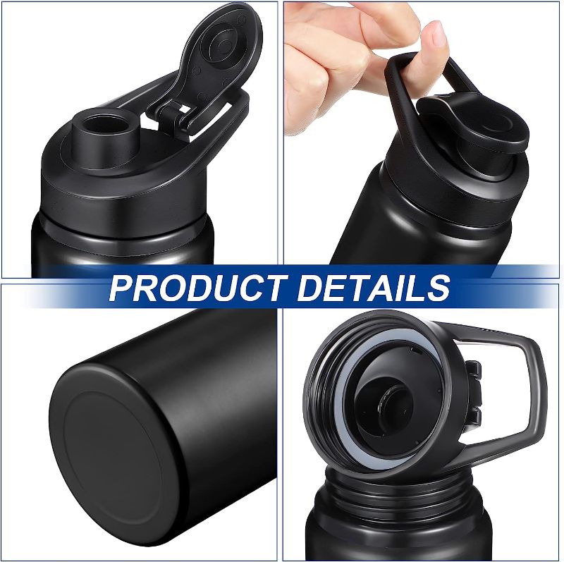 Photo 1 of Aluminum Water Bottle 20 Oz Metal Sports Bottle with Snap Lids Portable Bike Water Bottle