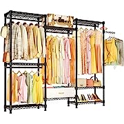 Photo 1 of ACMETOP Portable Wardrobe Closet, 86 Inch Heavy Duty Clothes Rack for Hanging Clothes Free Standing Closet with 4 Hang Rods, 8 Shelves, 1 Storage Box & 2 Adjustable Side Hooks, Max Load 800LBS
