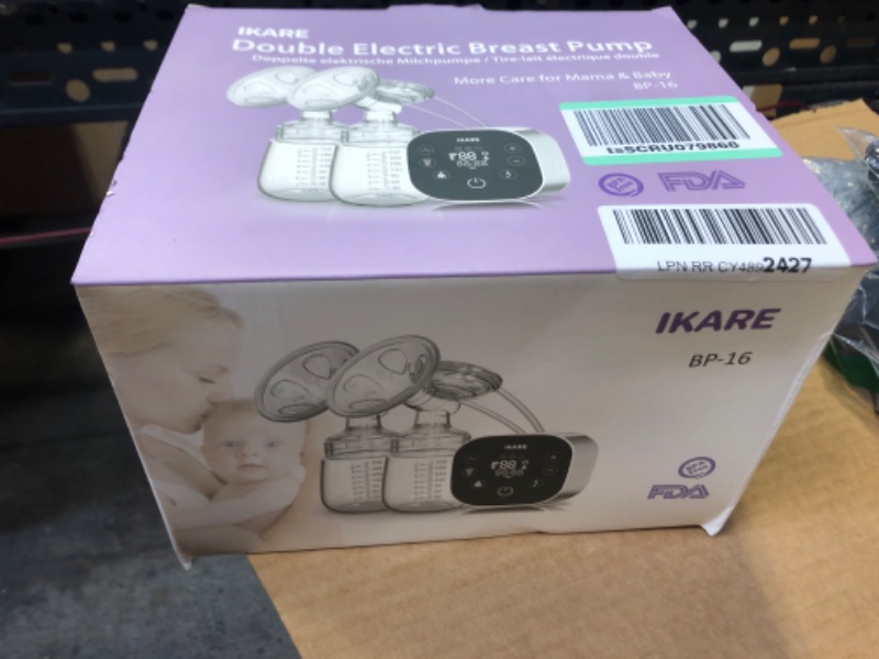 Photo 3 of IKARE Hospital Grade Double Electric Breast Pumps Free-Style, 6 Modes & 150 Levels & 3 Size Flanges, Touchscreen LED Display, Pain Free Portable Breast Pump for Travel & Home, Super Quiet