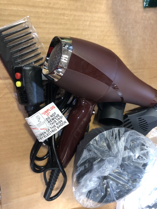 Photo 2 of 2000 Watt Hair Dryers, Xpoliman Professional Salon Hair Dryer with AC Motor, Negative Ionic Blow Dryer with Diffuser Concentrator Comb, 2 Speed 3 Heat Settings,Low Noise Long Life Style-Brown/Purple