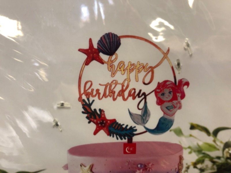 Photo 1 of  Mermaid Happy Birthday Cake Topper 
