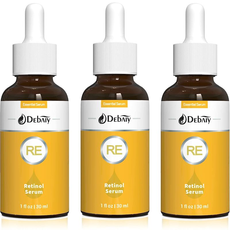 Photo 1 of 3 Pack Retinol Serum for Face Anti Aging Serum Moisturizing for Skin (1Fl.Oz/30ml)---exp date 05/2026
