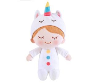 Photo 1 of 15" Soft Baby Doll for Girls - First Baby Doll Plush Rag Doll Sleeping Cuddle Buddy Doll Pajamas Toy for Kids I- Iris13 White Horse