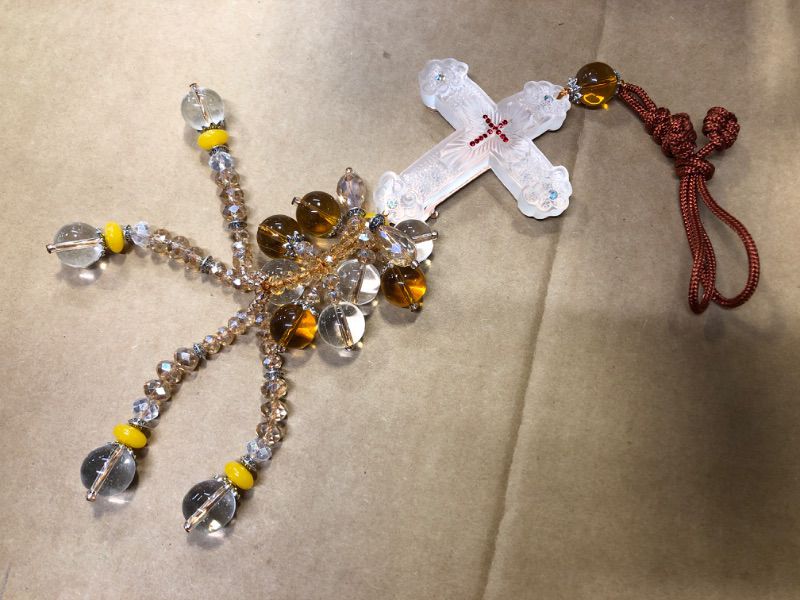 Photo 1 of 1pc--Cross Car Accessories Hanging Ornament for Car Rear View Mirror 
