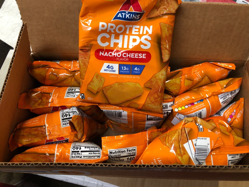 Photo 1 of  Atkins Protein Chips - Nacho Cheese - 1.1oz----exp date 04/15/2023 

