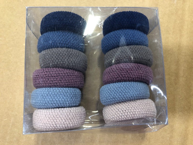 Photo 2 of 12pcs Women Solid Casual Hair Tie For Daily Life