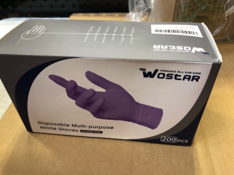 Photo 1 of 200pcs size small----Wostar Disposable Nitrile Gloves Powder & Latex Free 4Mil Nitrile Exam Gloves Lilac Color Small 4mil 200pcs Small ( 200pcs a box)