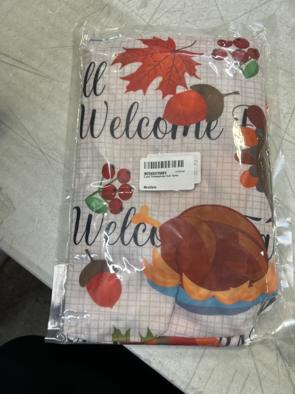 Photo 2 of 2 pcs Thanksgiving Chair Cover, Autumn Fall Thanksgiving Day Turkey Pumpkin Washable Removable Chair Slipcovers for Dinning Room, Pumpkin Fall Harvest Dinning Chair Cover